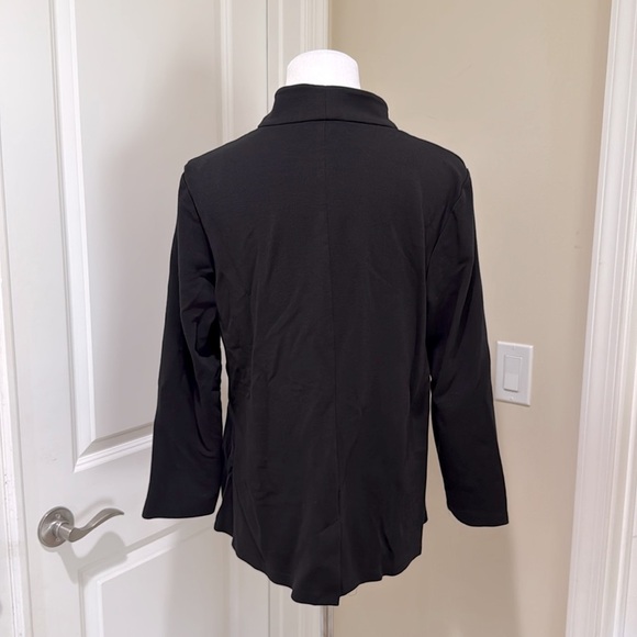 Eileen Fisher Single Button Long Sleeve Medium Weight Black Jacket Size Large - Picture 5 of 7